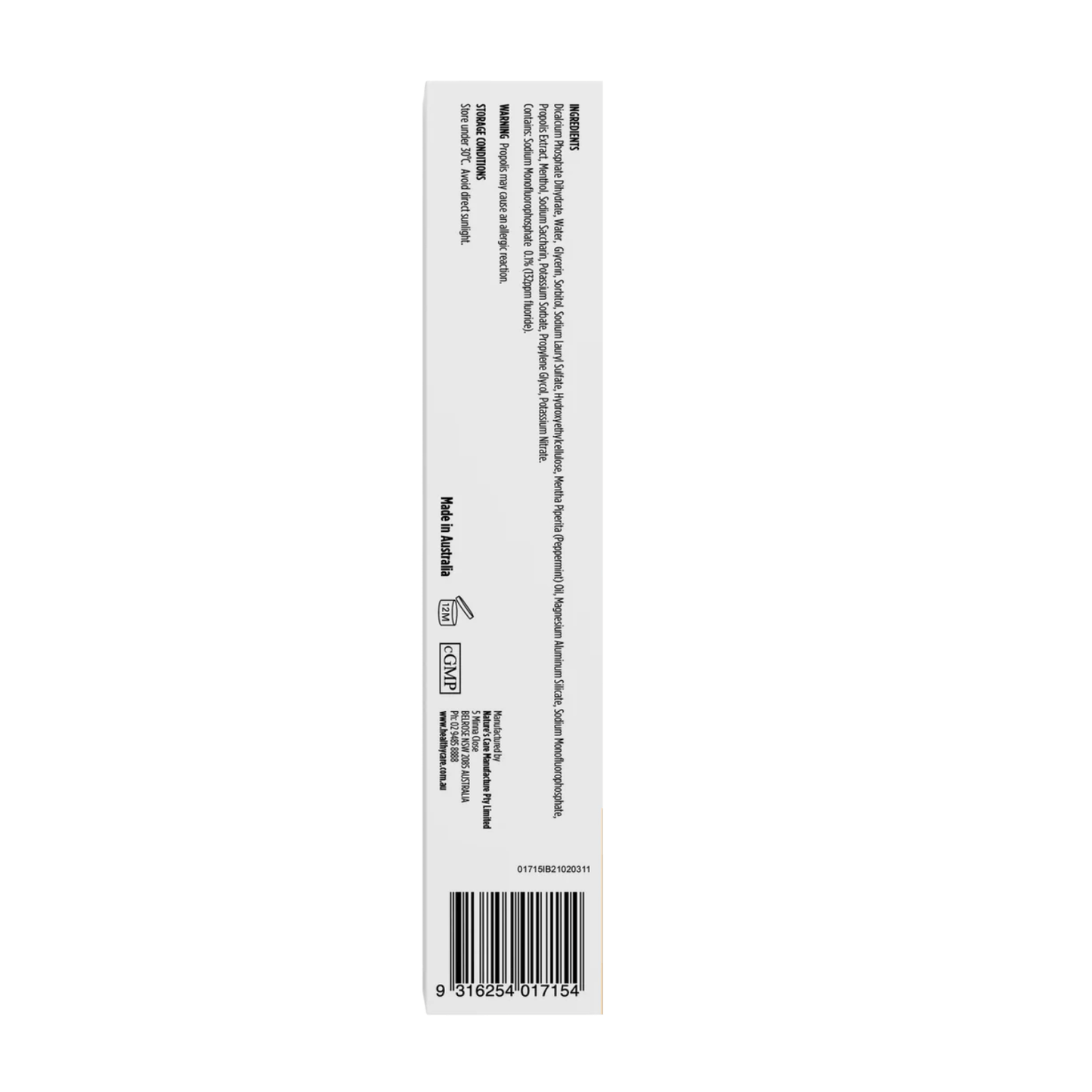 Healthy Care Propolis Toothpaste 120g - BeeVitamins