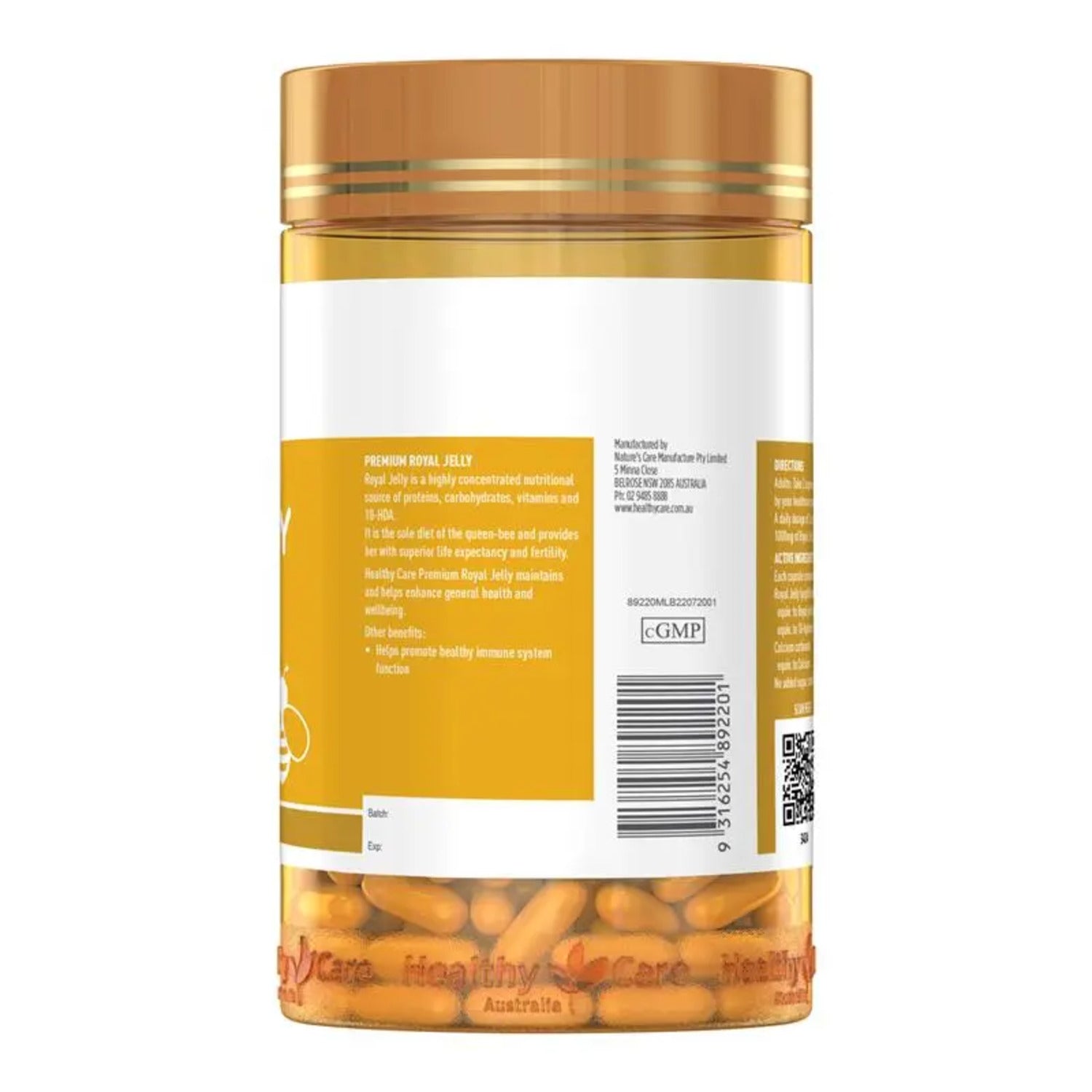Healthy Care Royal Jelly 1000mg 365 capsules - BeeVitamins