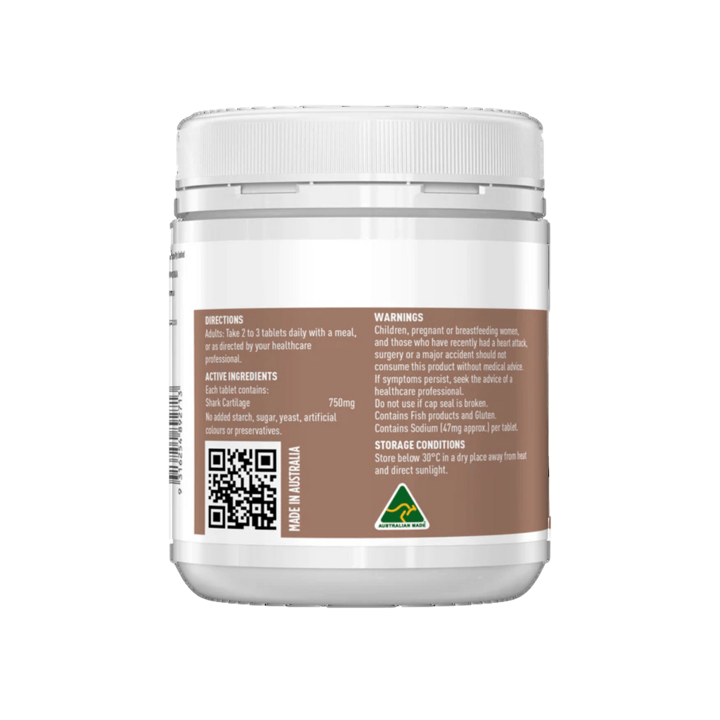 Healthy Care Shark Cartilage 750mg 200 Tablets - BeeVitamins