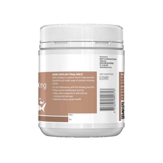 Healthy Care Shark Cartilage 750mg 200 Tablets - BeeVitamins