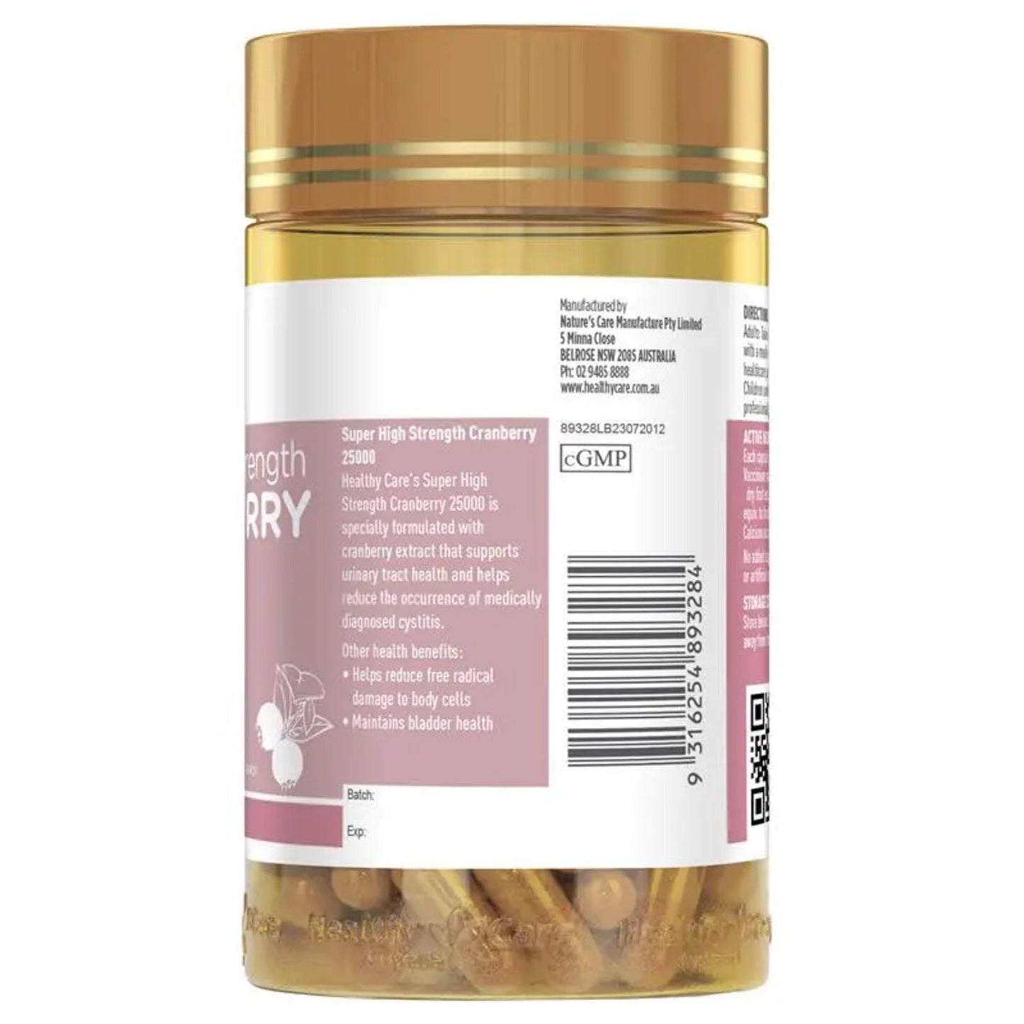 Healthy Care Super Cranberry 25000 90 Capsules - BeeVitamins