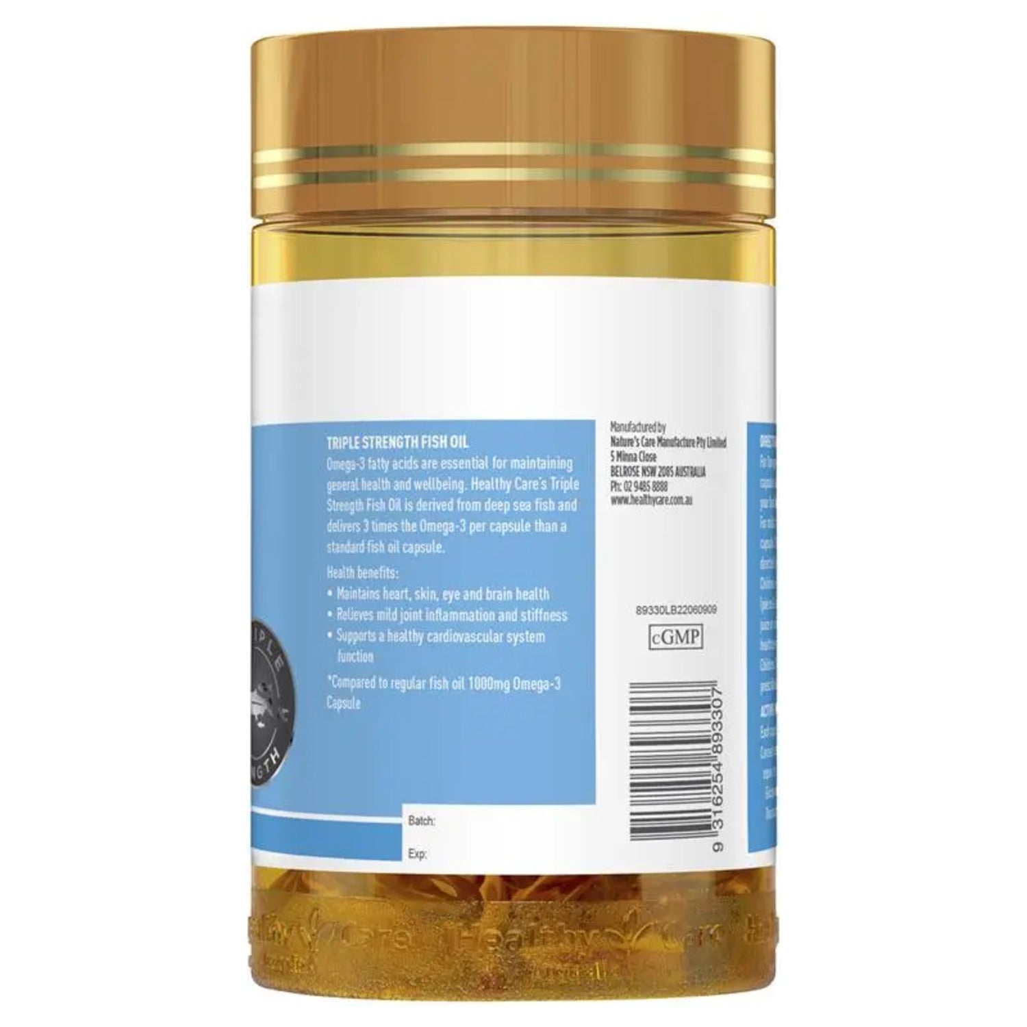 Healthy Care Triple Strength Fish Oil 150 Capsules - BeeVitamins