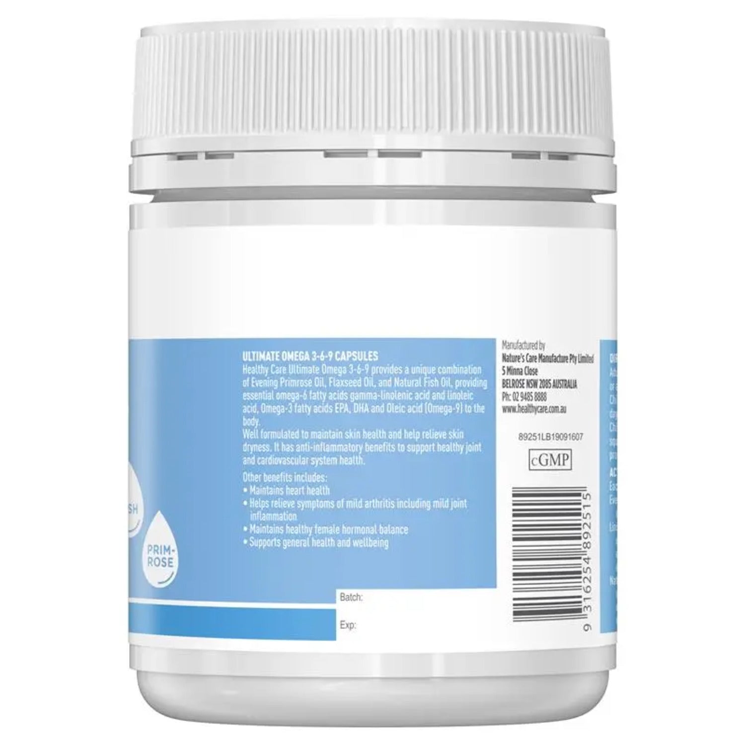Healthy Care Ultimate Omega3, 6, 9 / 200 Capsules - BeeVitamins