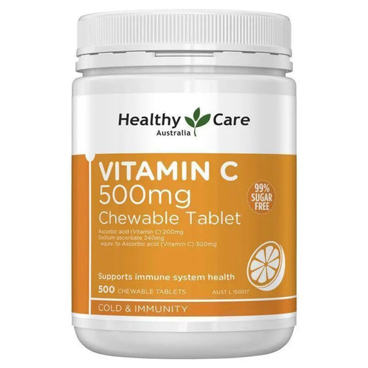 Healthy Care Vitamin C 500mg Chewable 500 Tablets - BeeVitamins