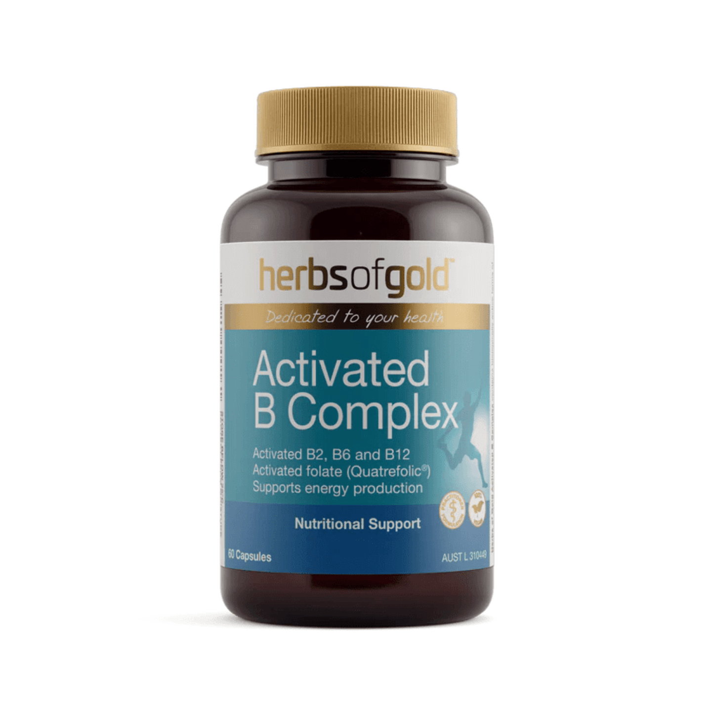Herbs of Gold Activated B Complex 60 Capsules - BeeVitamins