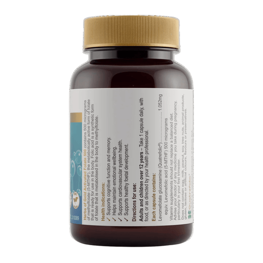 Herbs of Gold Activated Folate 500 60 Capsules - BeeVitamins