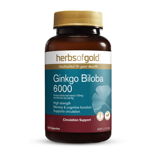 Herbs of Gold Ginkgo Biloba 6000 / 120 Capsules - BeeVitamins