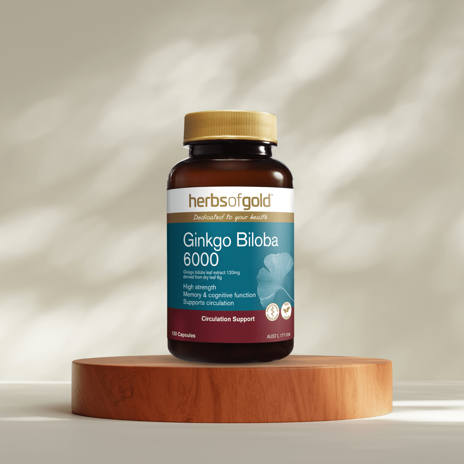 Herbs of Gold Ginkgo Biloba 6000 / 120 Capsules - BeeVitamins