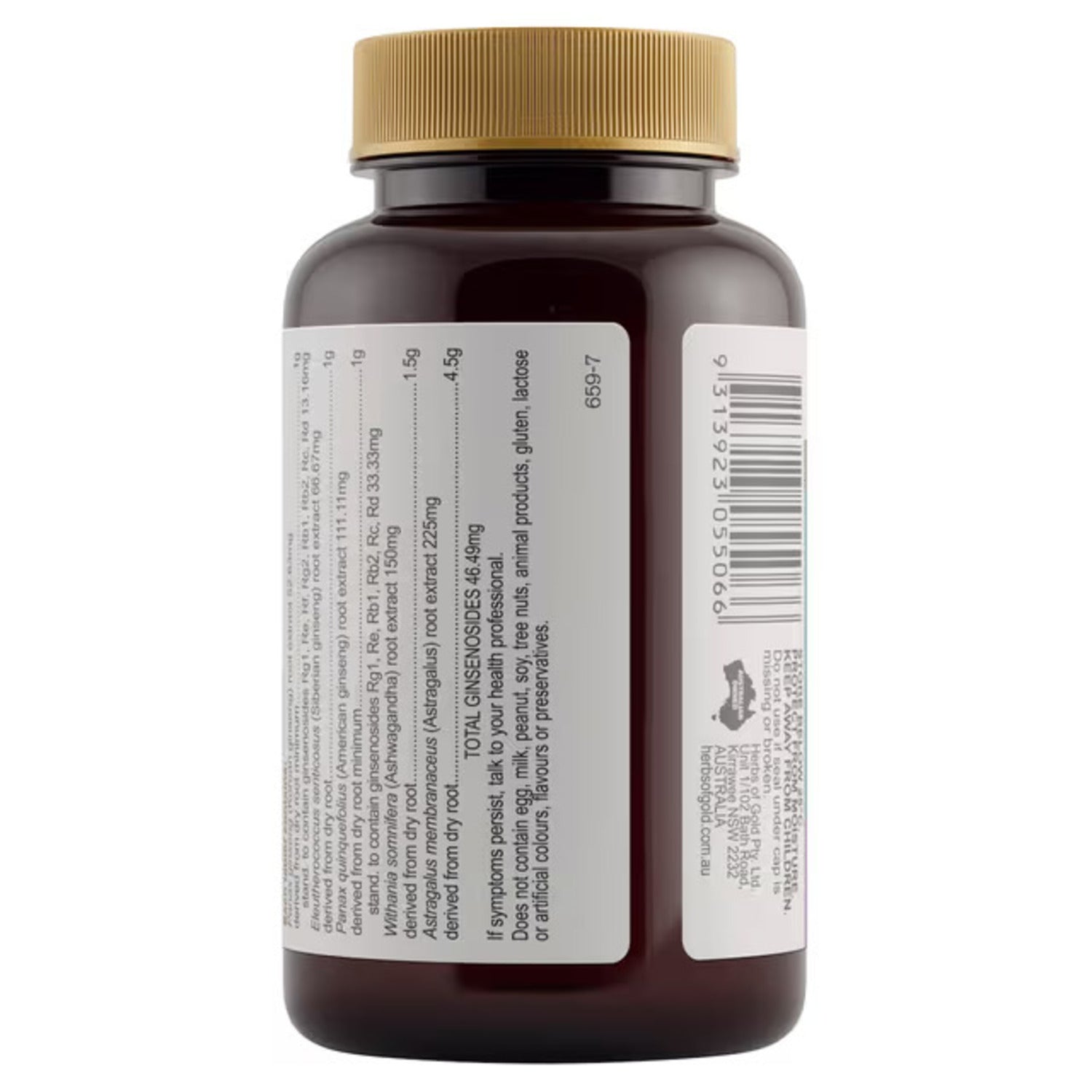 Herbs of Gold Ginseng 4 Energy Gold 60 Tablets - BeeVitamins