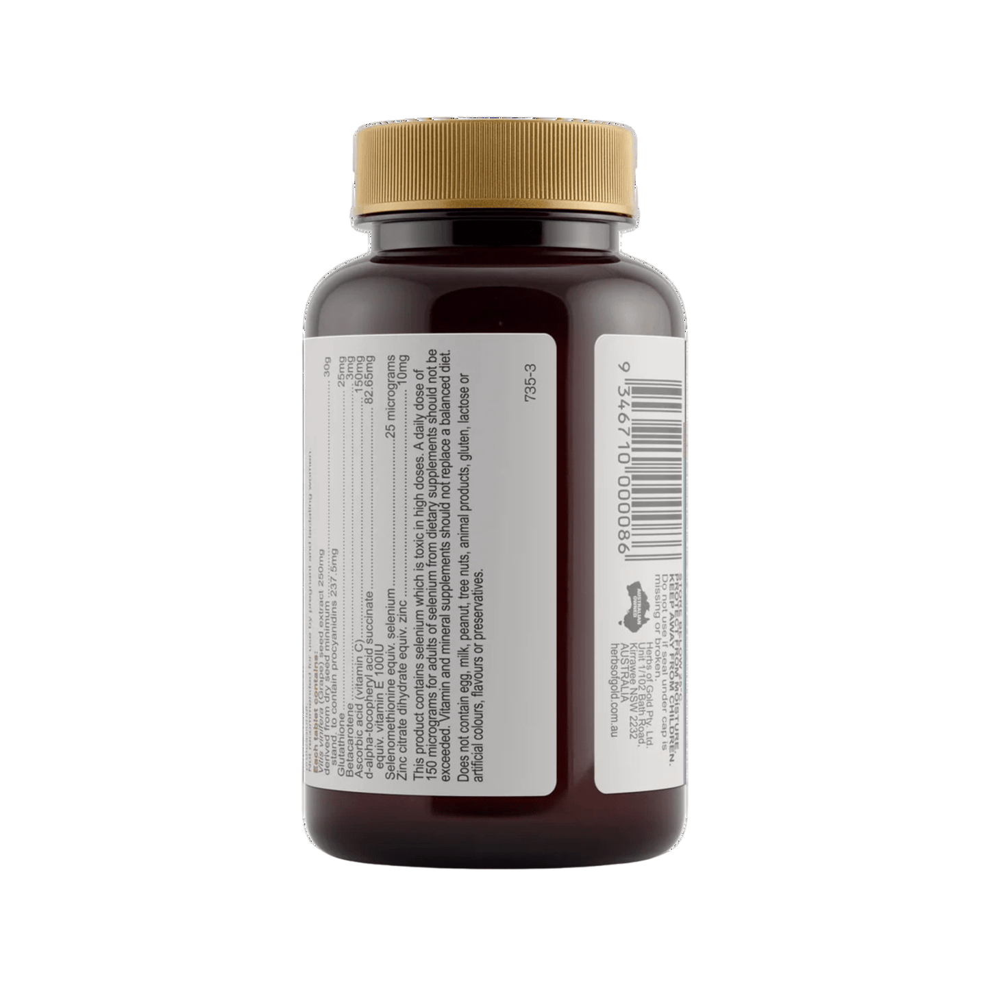 Herbs of Gold Grape Seed Gold 60 Tablets - BeeVitamins