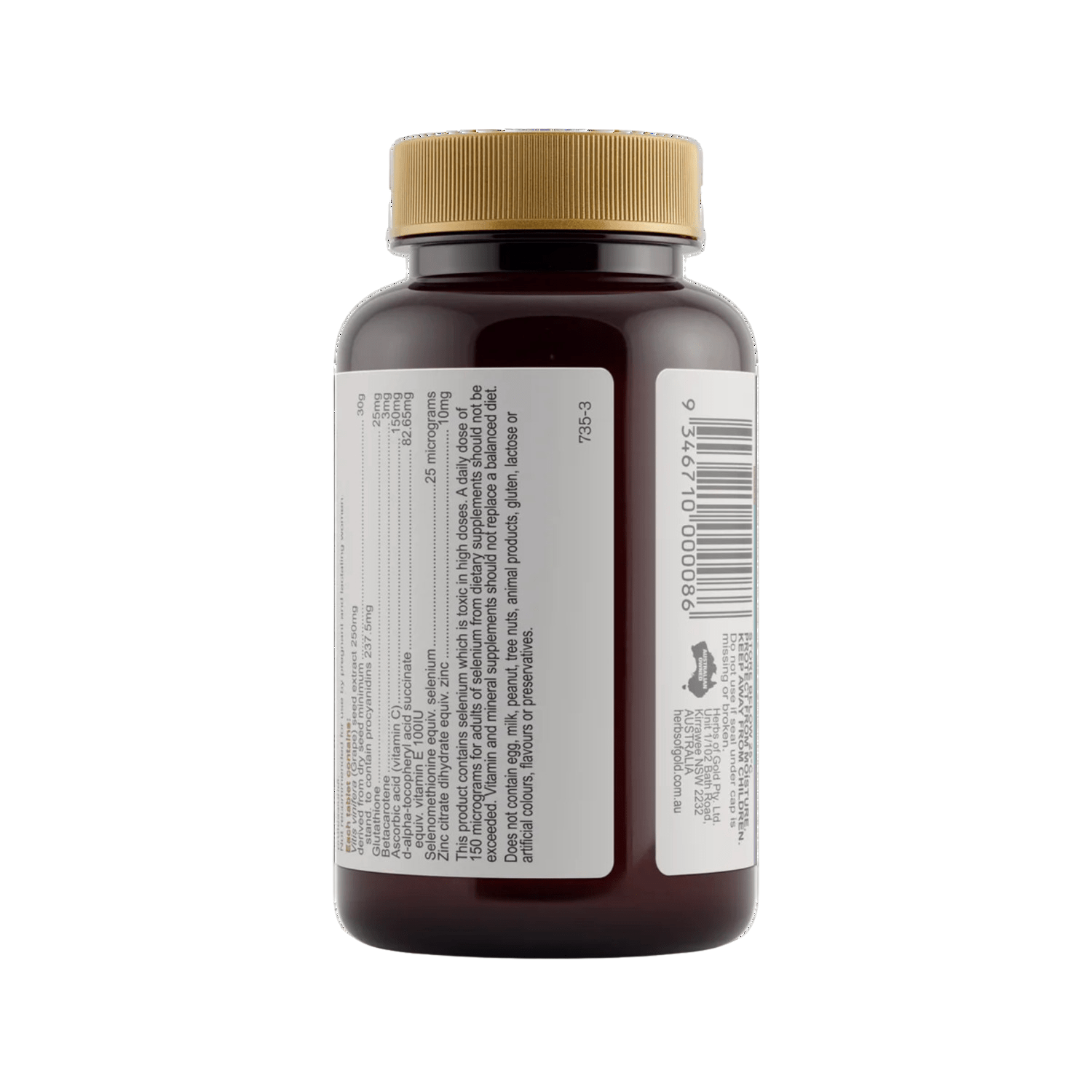 Herbs of Gold Grape Seed Gold 60 Tablets - BeeVitamins
