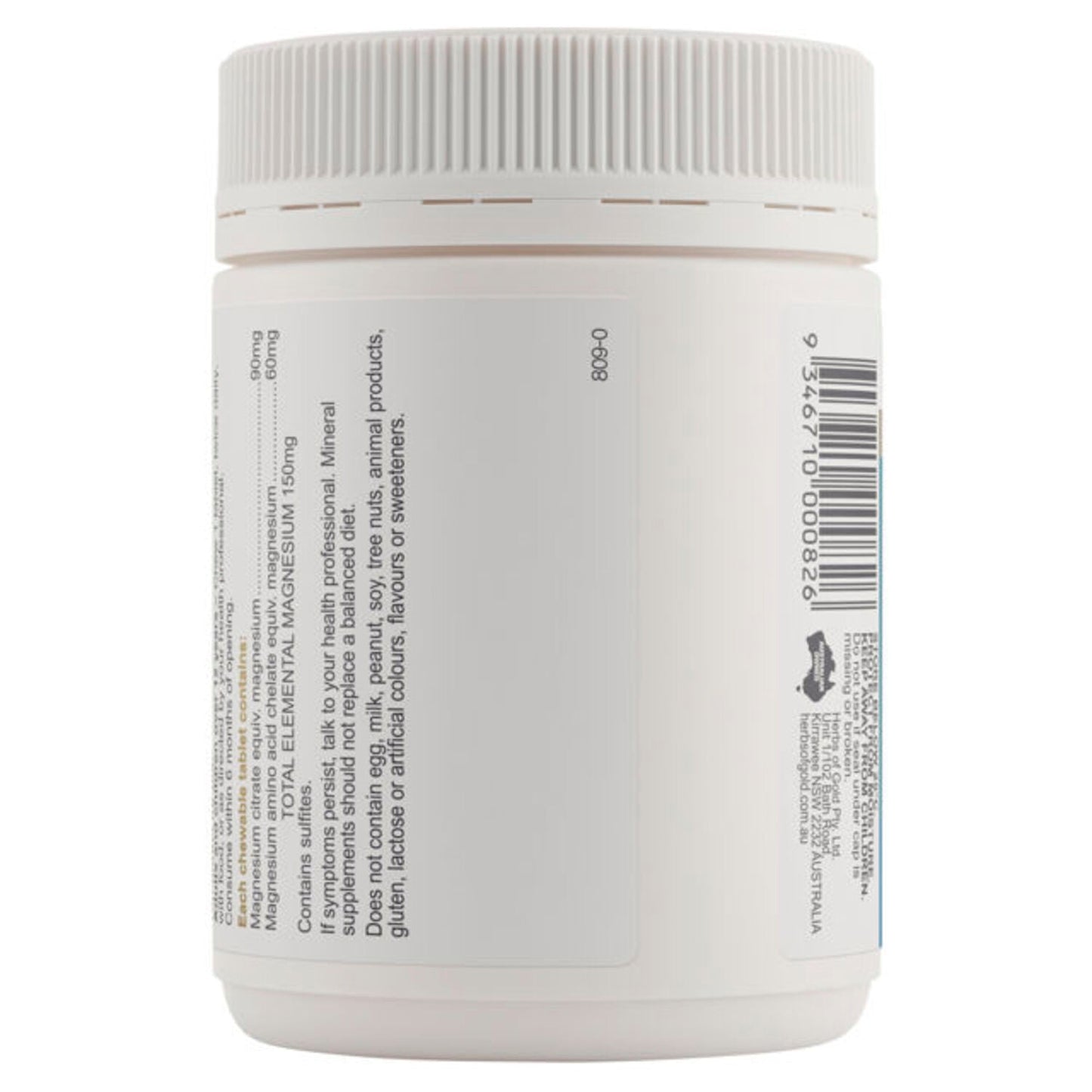 Herbs of Gold Magnesium Chewable 60 Tablets - BeeVitamins
