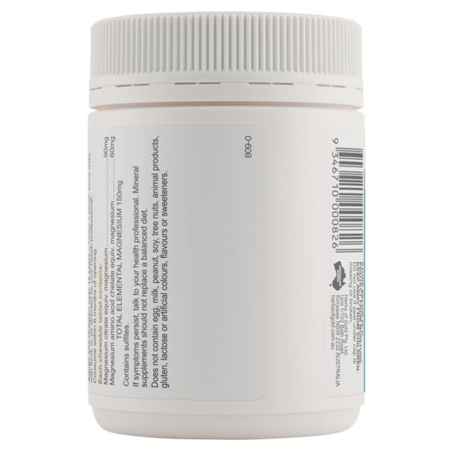 Herbs of Gold Magnesium Chewable 60 Tablets - BeeVitamins