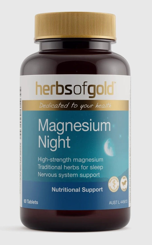 Herbs of Gold Magnesium Night 60 Tablets - BeeVitamins