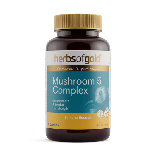 Herbs of gold Mushroom 5 Complex 60 Capsules - BeeVitamins