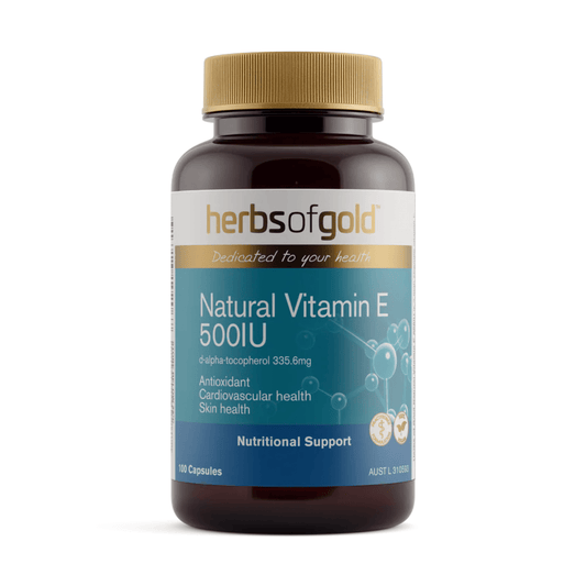 Herbs of Gold Natural Vitamin E 500 I.U. 100 Capsules - BeeVitamins