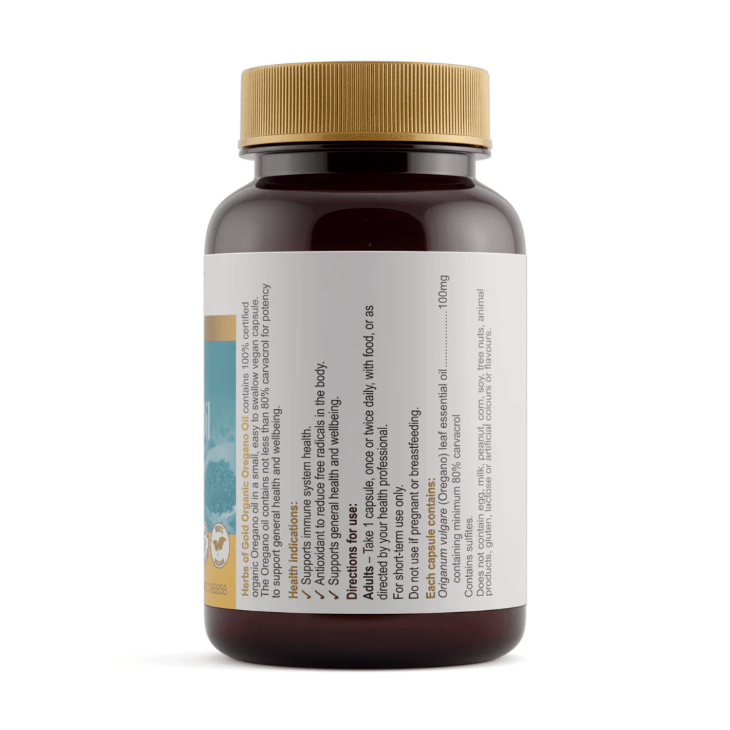 Herbs of Gold Organic Oregano Oil 60 Capsules - BeeVitamins