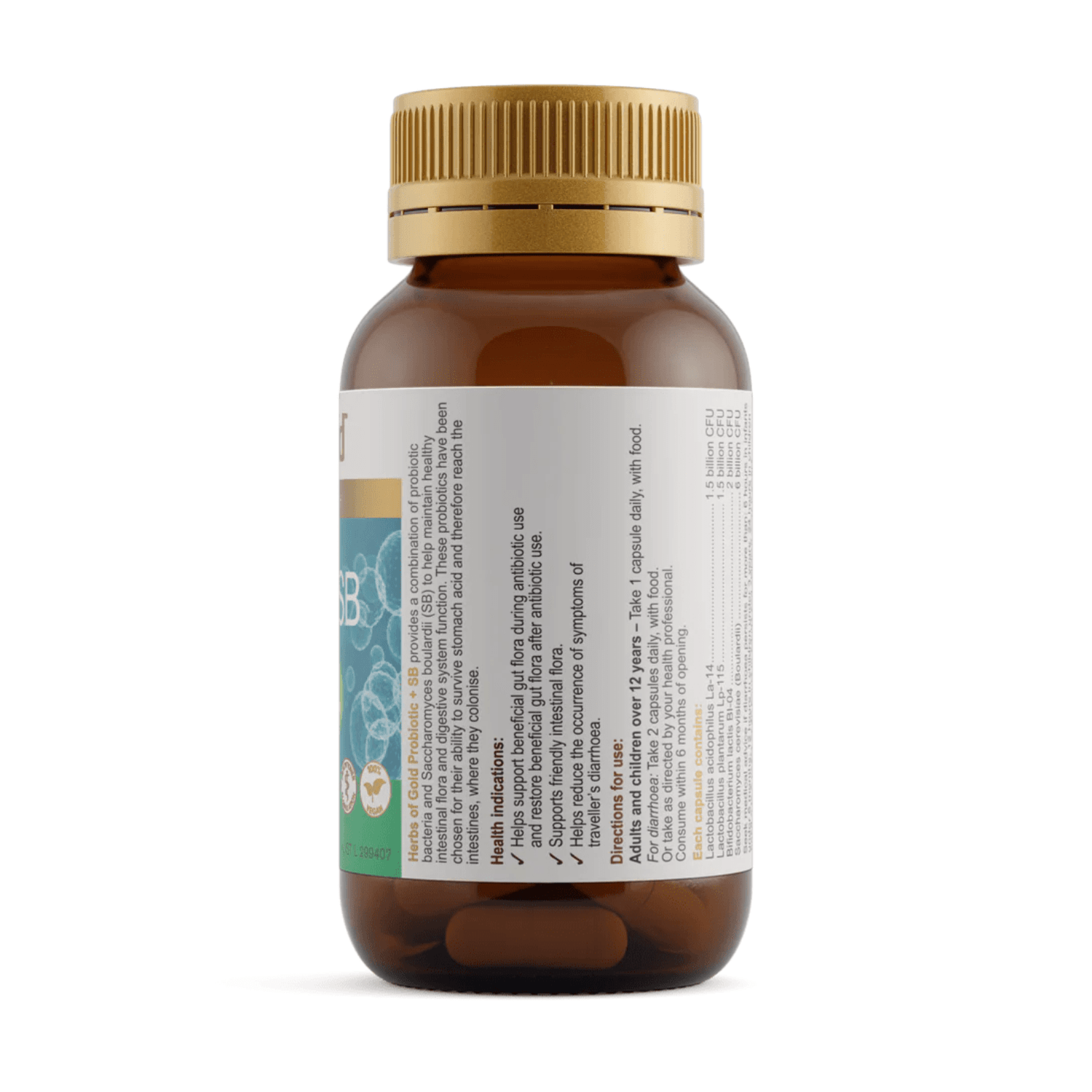 Herbs of Gold Probiotic + SB 60 Capsules - BeeVitamins