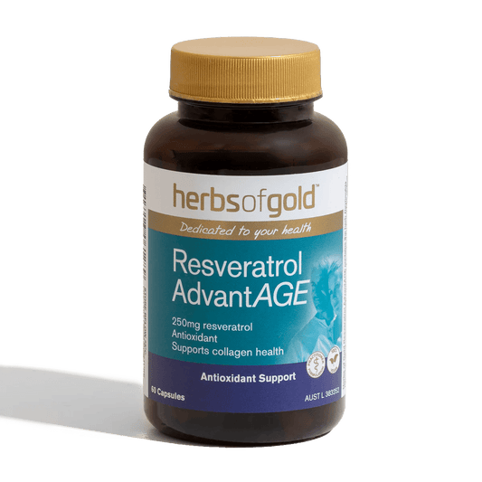Herbs of Gold Resveratrol AdvantAGE 60 Capsules - BeeVitamins