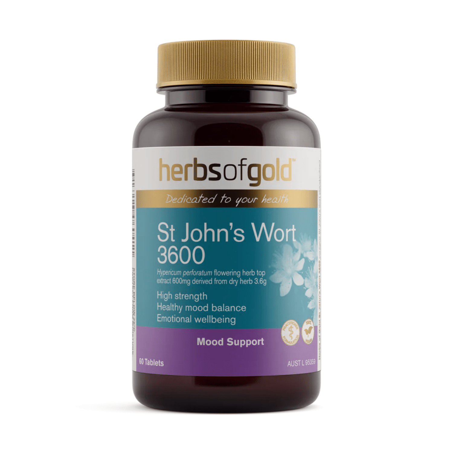 Herbs of Gold St John's Wort 3600 / 60 Tablets - BeeVitamins