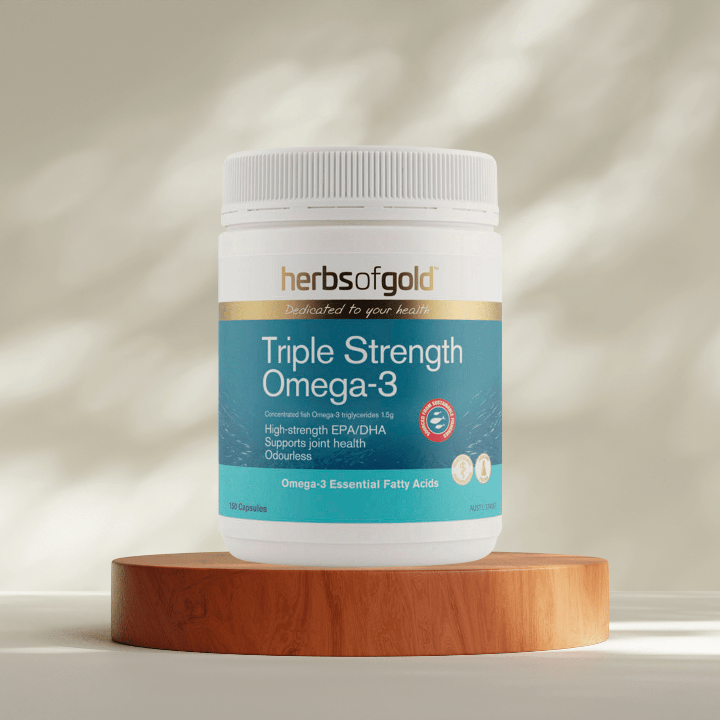 Herbs of Gold Triple Strength Omega3 150 Capsules - BeeVitamins