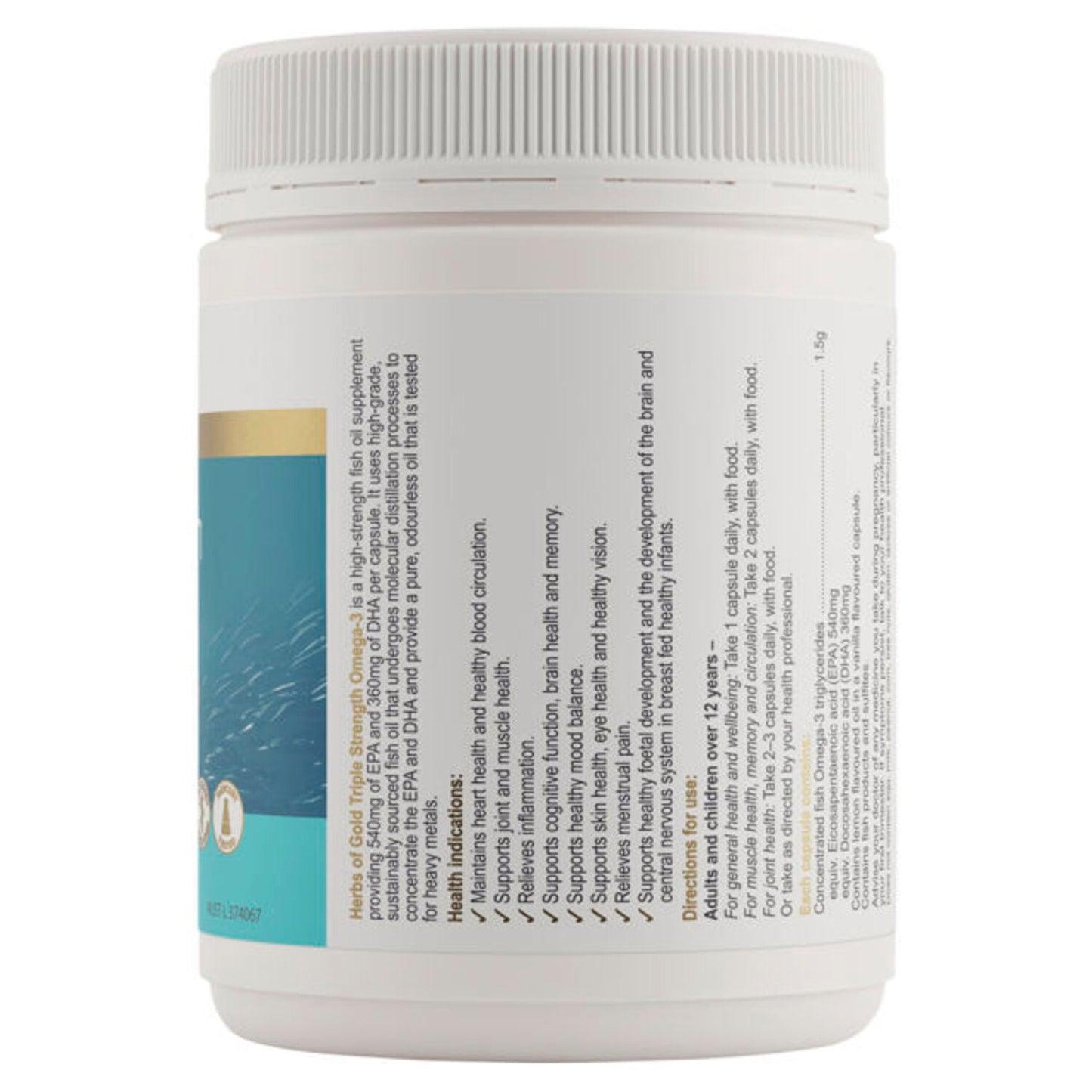 Herbs of Gold Triple Strength Omega3 150 Capsules - BeeVitamins