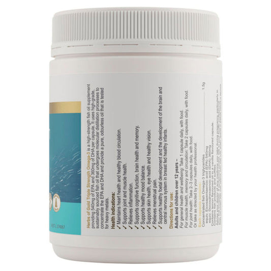 Herbs of Gold Triple Strength Omega3 150 Capsules - BeeVitamins