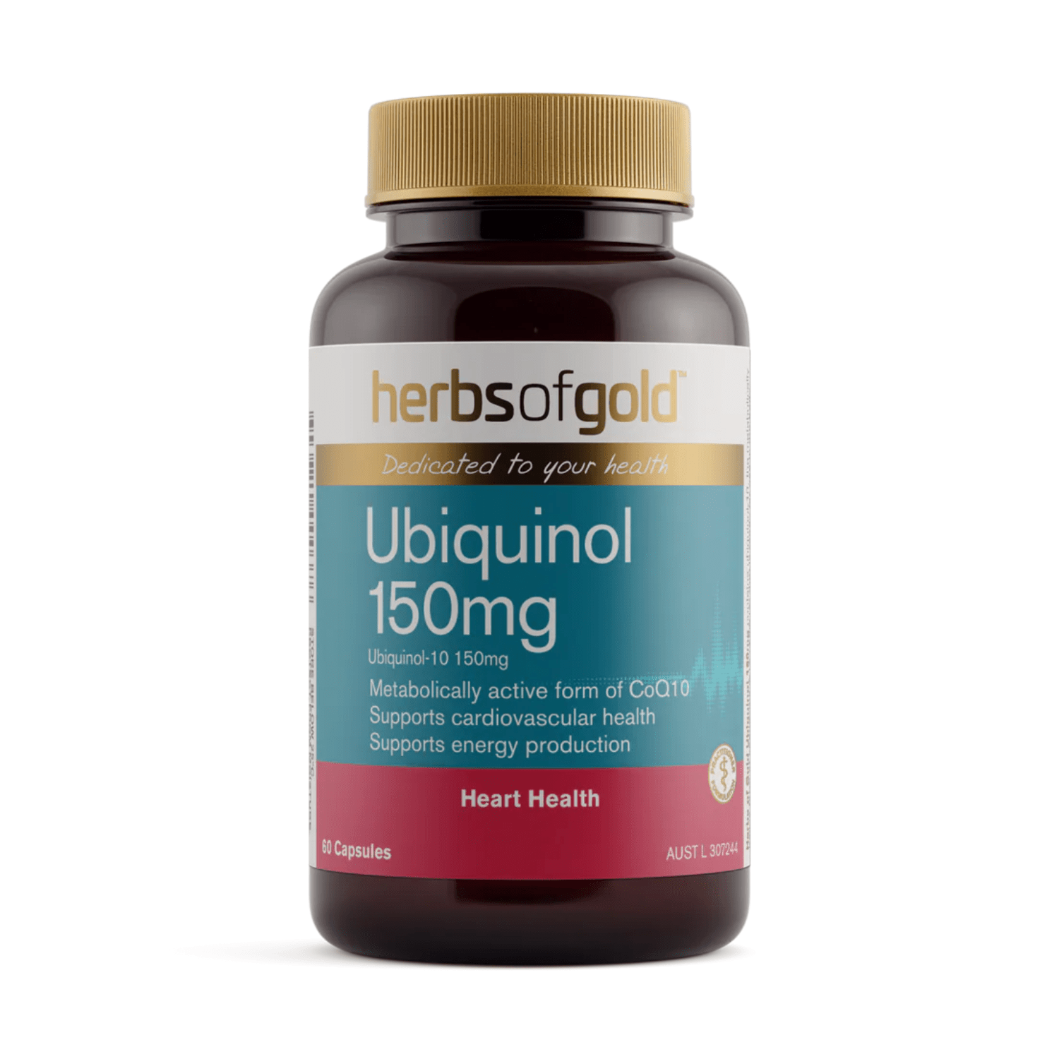 Herbs of Gold Ubiquinol 150mg 60 Capsules - BeeVitamins