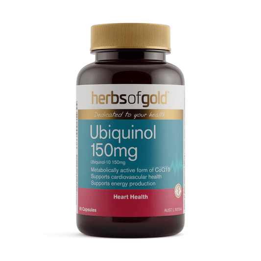 Herbs of Gold Ubiquinol 150mg 60 Capsules - BeeVitamins
