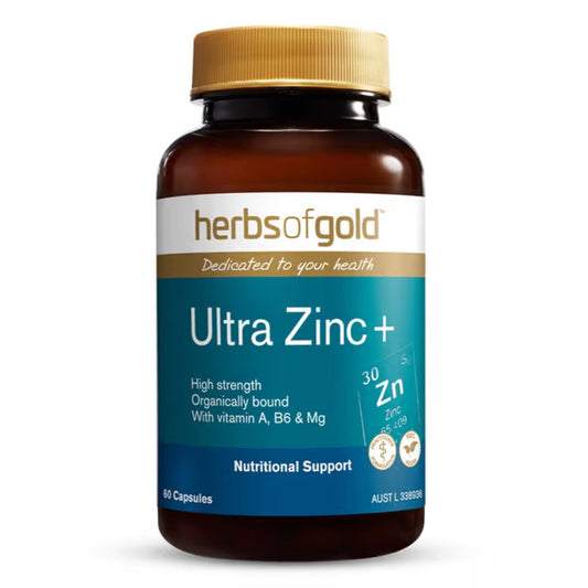 Herbs of Gold Ultra Zinc+ 60 Capsules - BeeVitamins