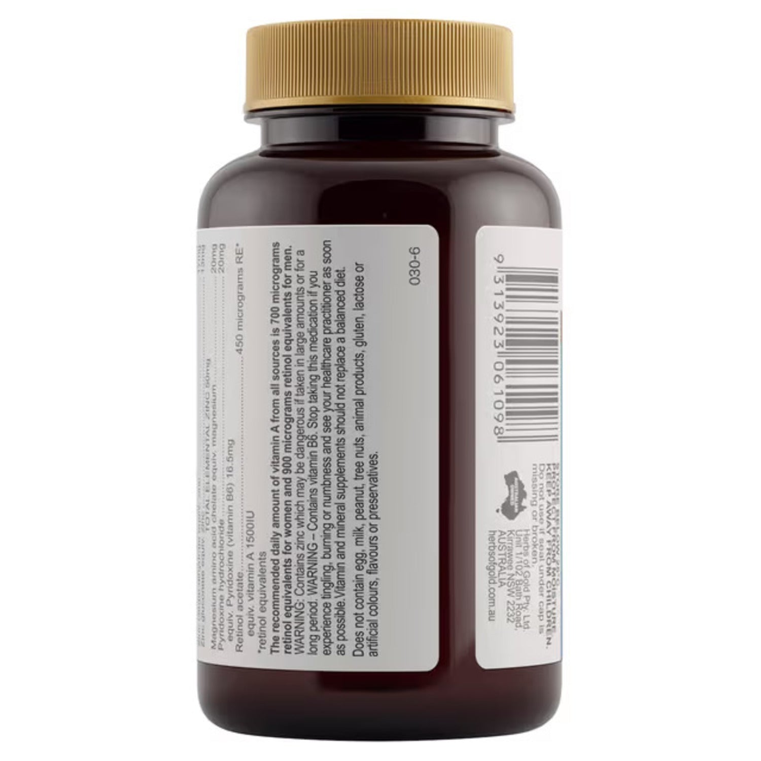 Herbs of Gold Ultra Zinc+ 60 Capsules - BeeVitamins