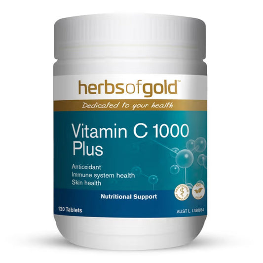 Herbs of Gold Vitamin C 1000 Plus 120 Tablets - BeeVitamins