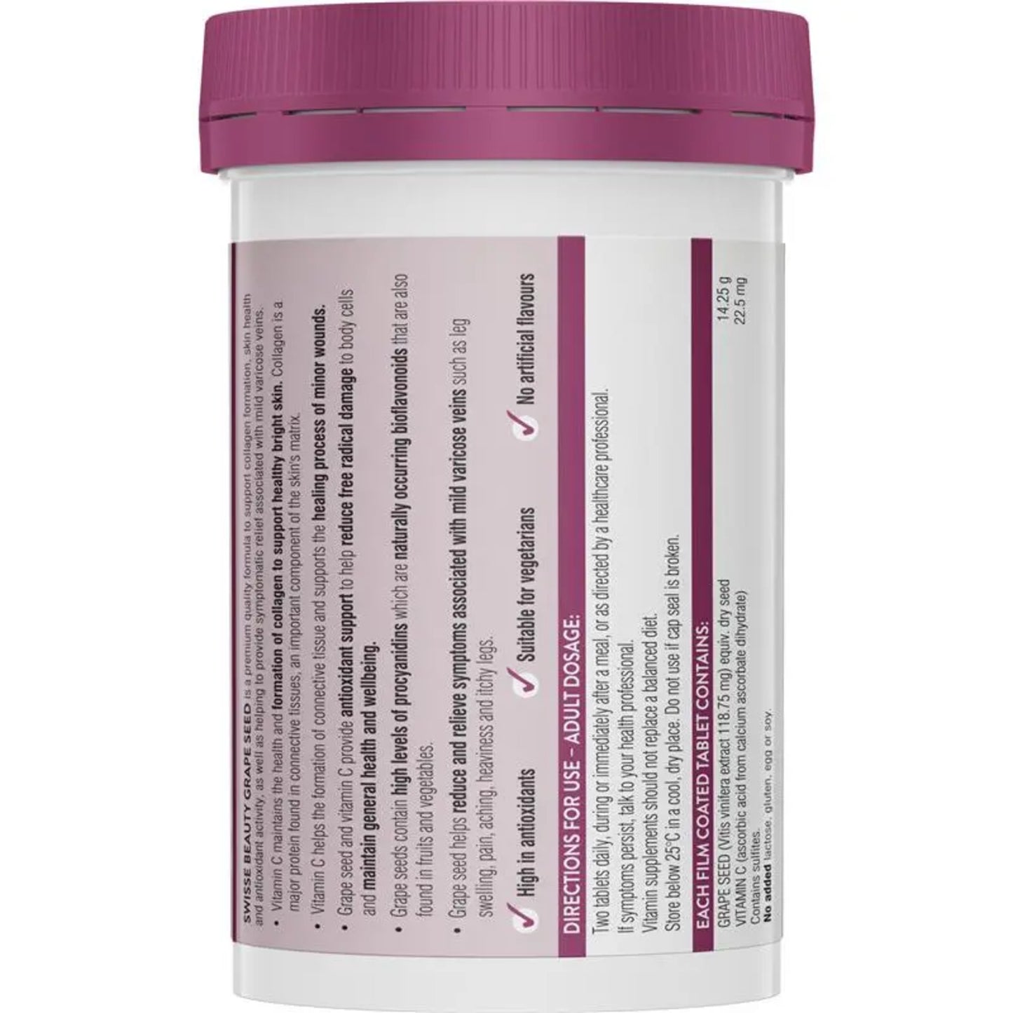 Swisse Grape Seed 14,250mg 180 Tablets