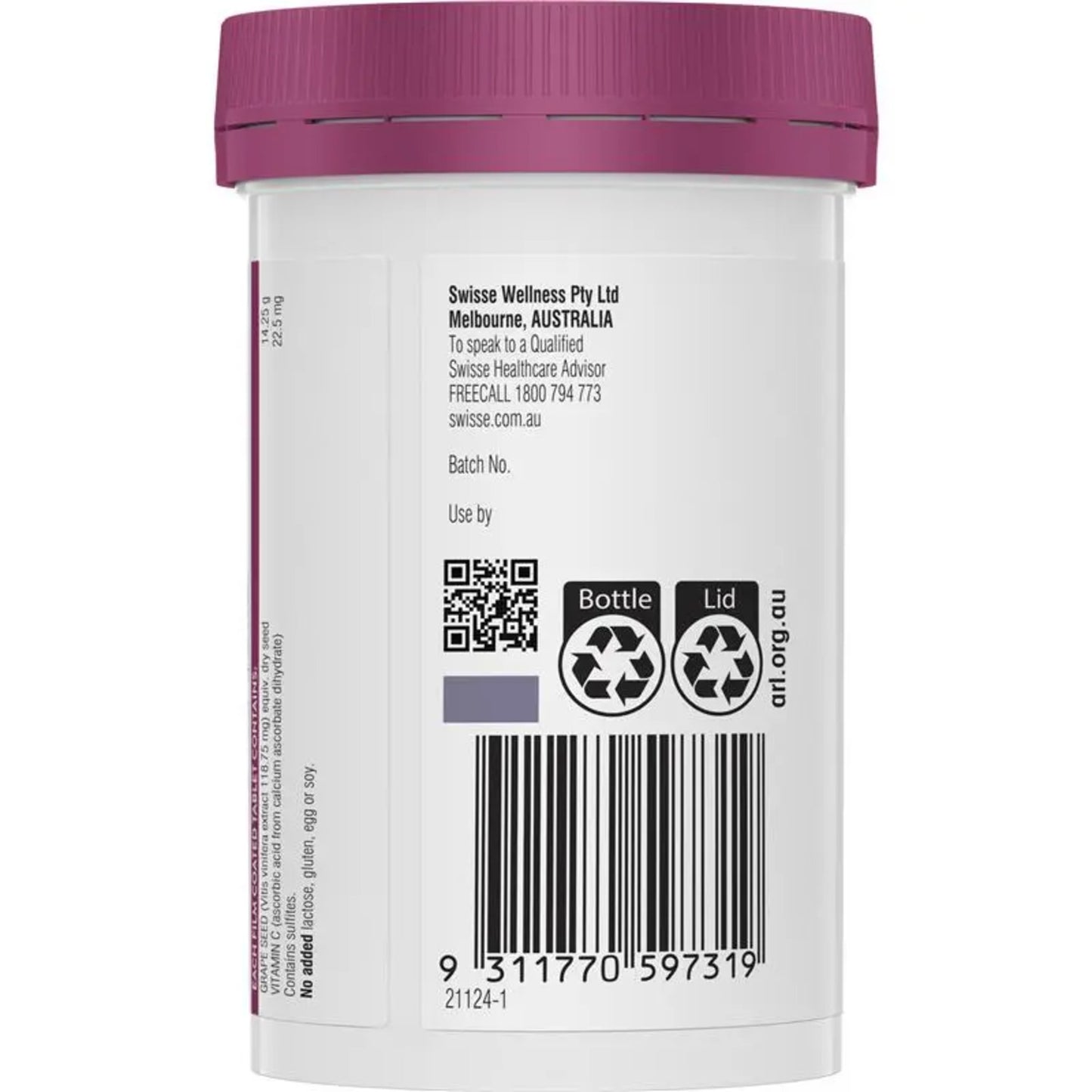 Swisse Grape Seed 14,250mg 180 Tablets
