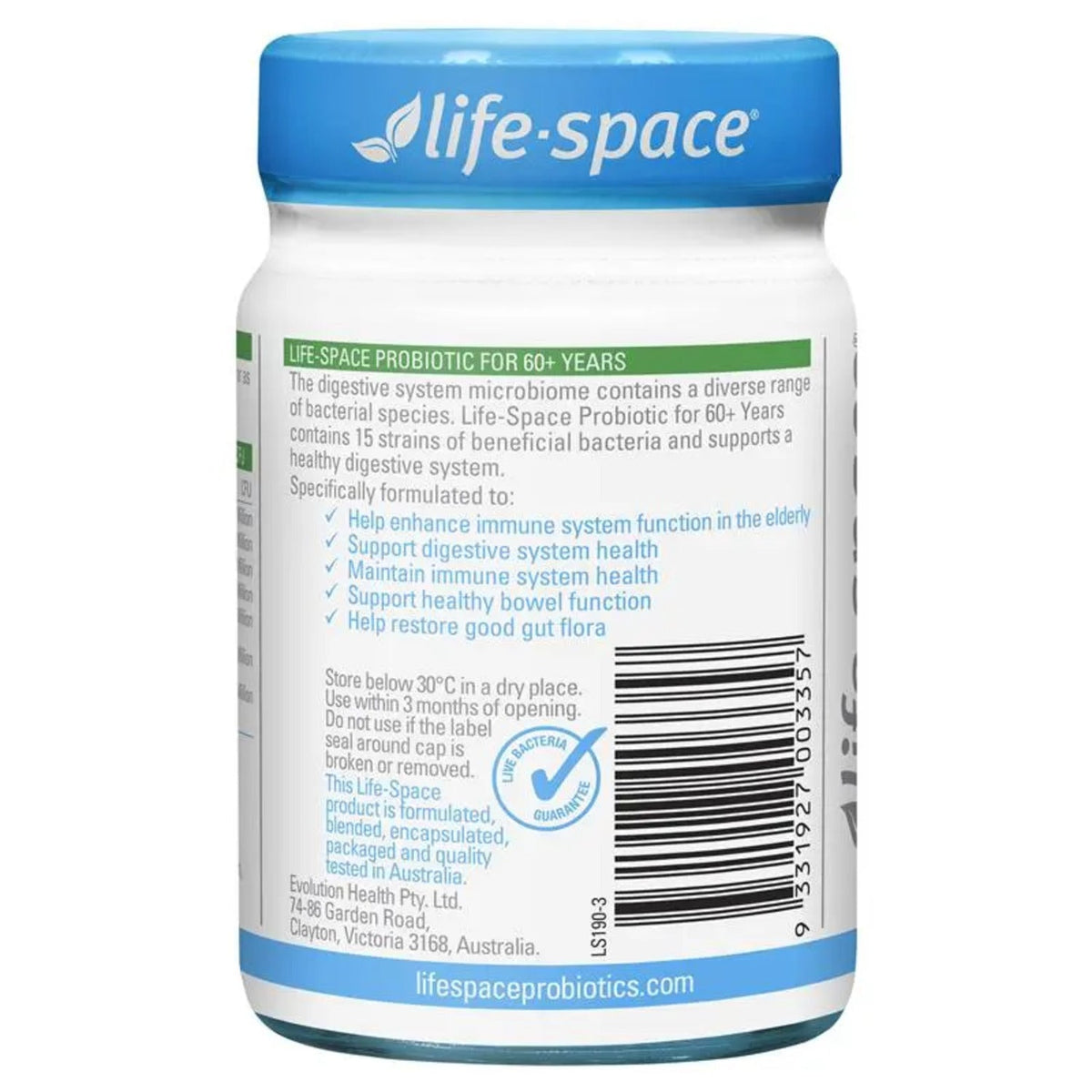 Life Space Probiotic for 60+ Years 60 Capsules – BeeVitamins