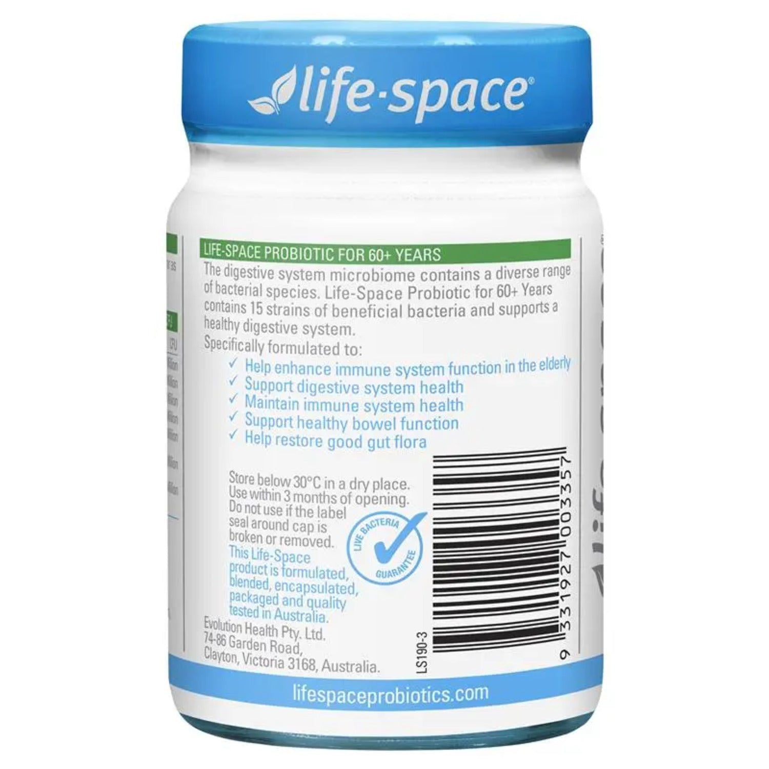 Life Space Probiotic for 60+ Years 60 Capsules - BeeVitamins
