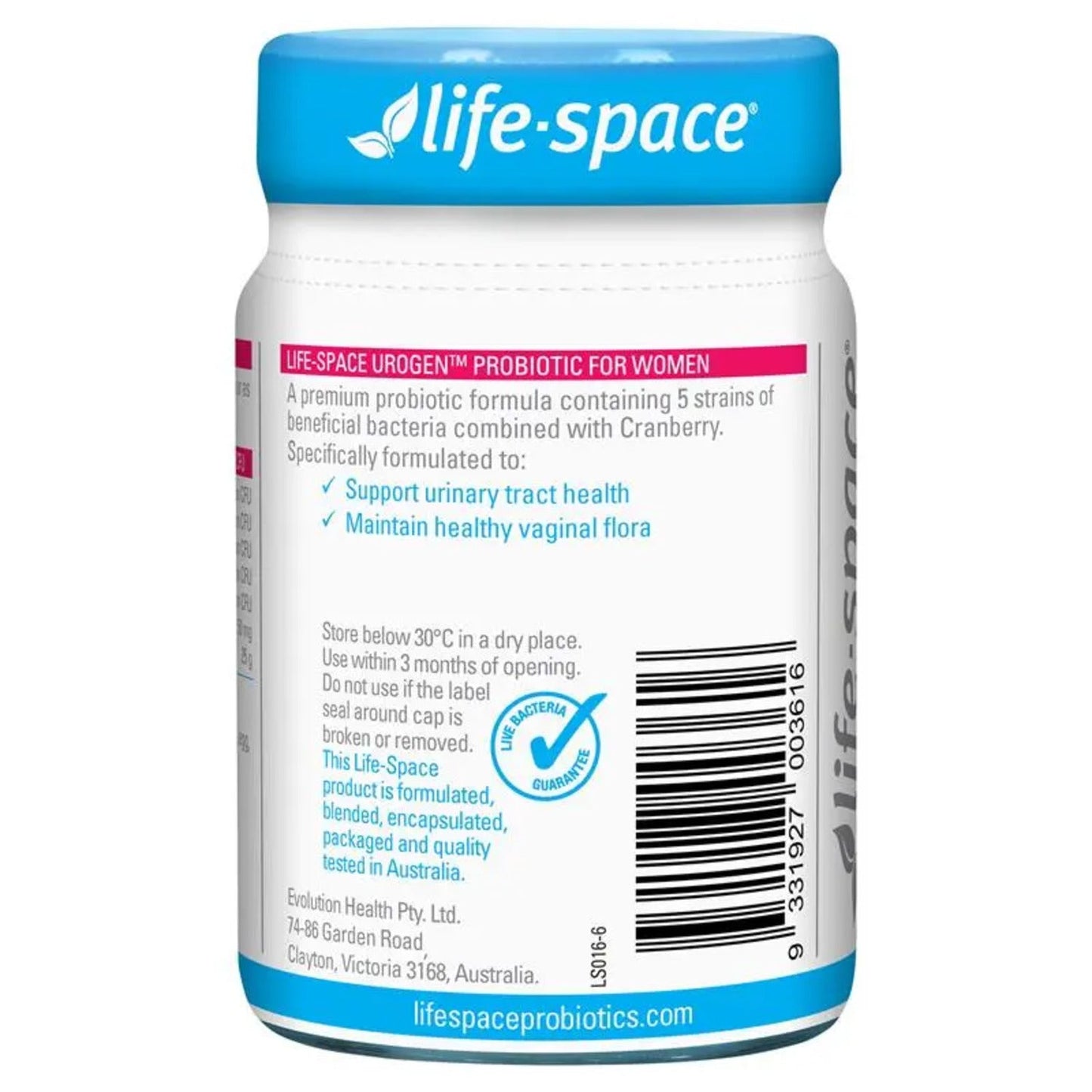 Life Space Urogen Probiotic For Women 60 Capsules - BeeVitamins