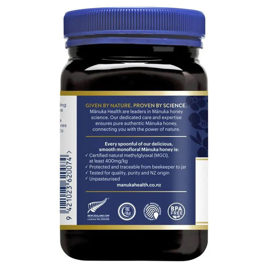 Manuka Health MGO 400+ 500g Manuka Honey New Zealand - BeeVitamins