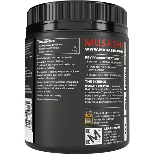 Musashi Creatine Unflavoured 350g - BeeVitamins