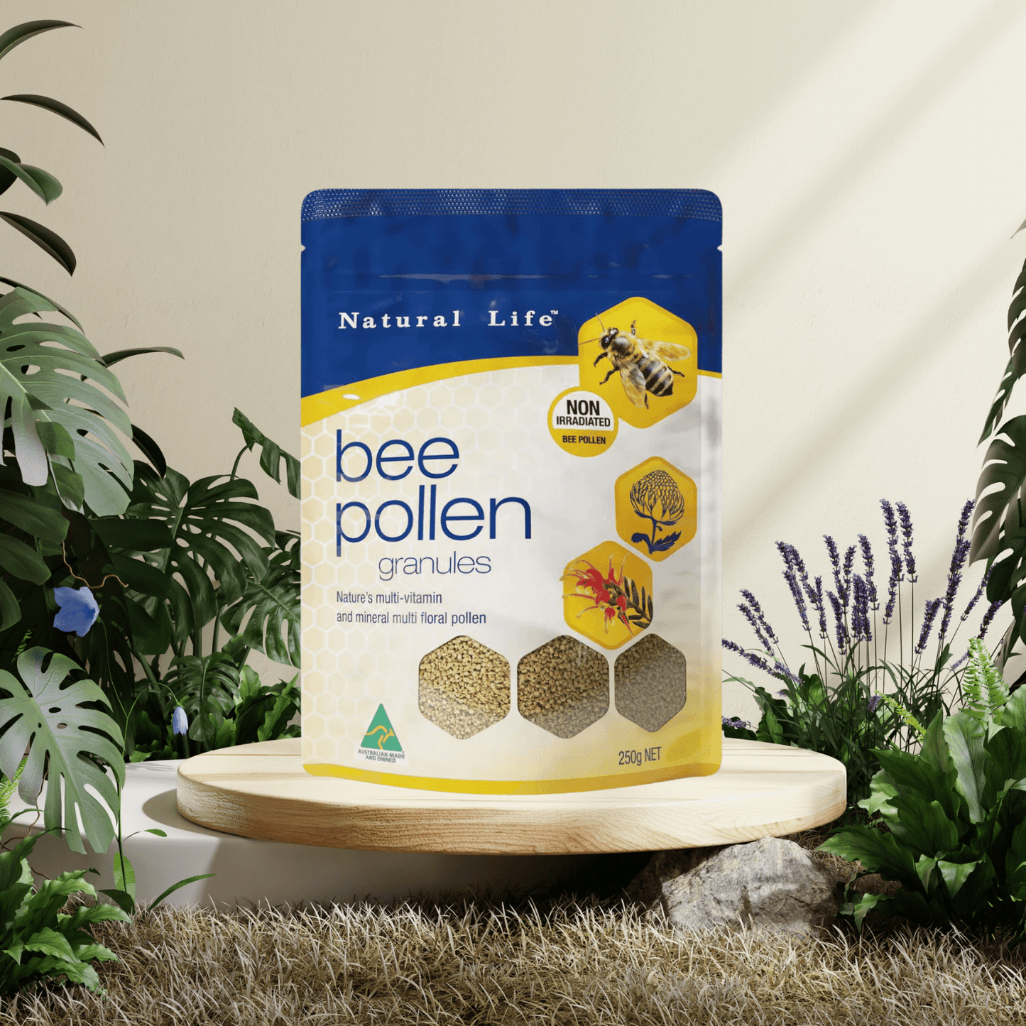 Natural Life Bee Pollen Granules Non Irradiated 250g - BeeVitamins