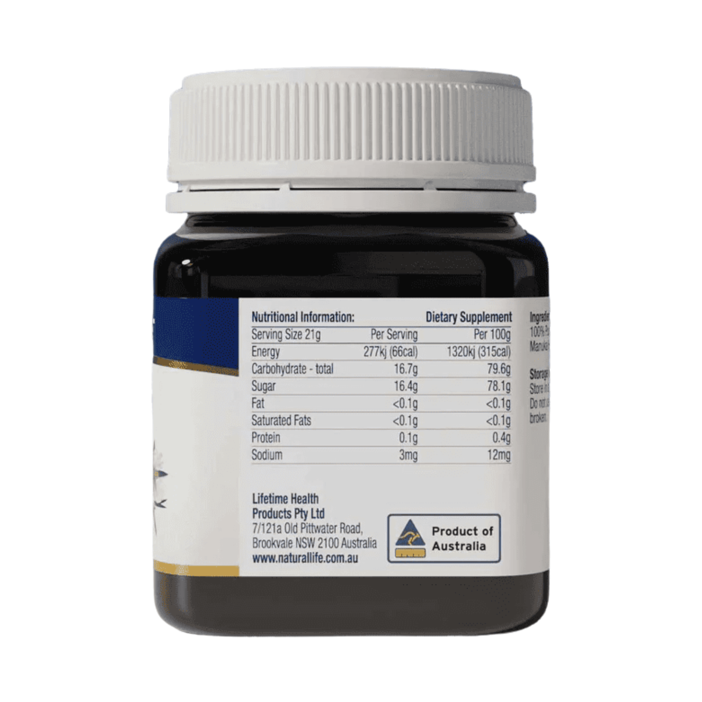 Natural Life Manuka Honey MGO 550+ 250g - BeeVitamins