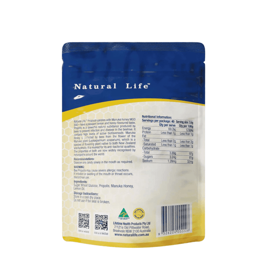 Natural Life Propolis & Manuka Honey Candy 100g - BeeVitamins