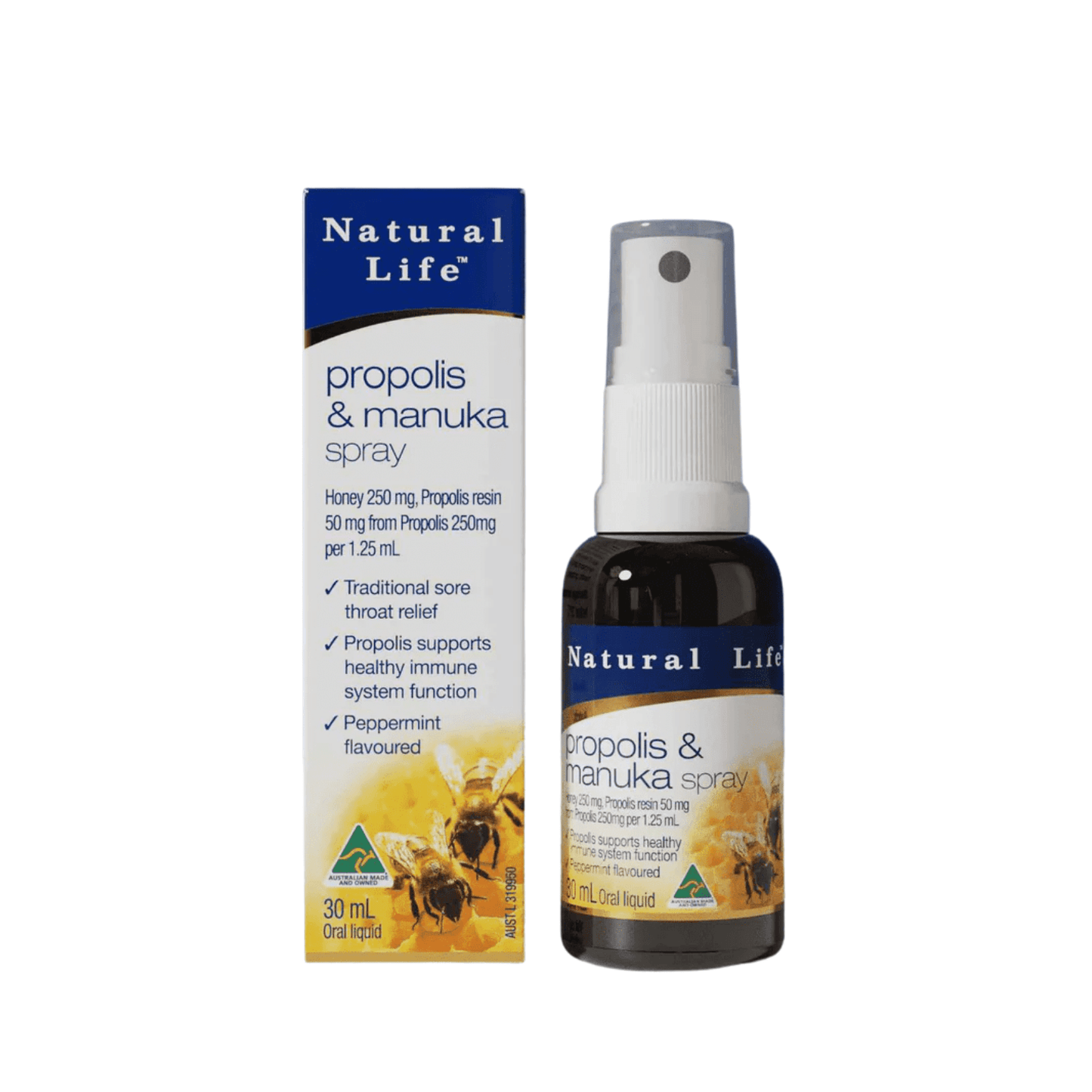 Natural Life Propolis & Manuka Honey Spray 30mL - BeeVitamins