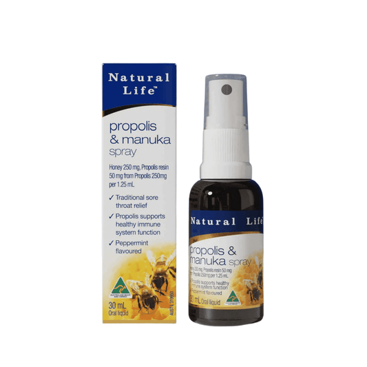Natural Life Propolis & Manuka Honey Spray 30mL - BeeVitamins
