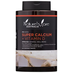 Nature's Care Pro Series Super Calcium + Vitamin D 240 Chewable Tablets