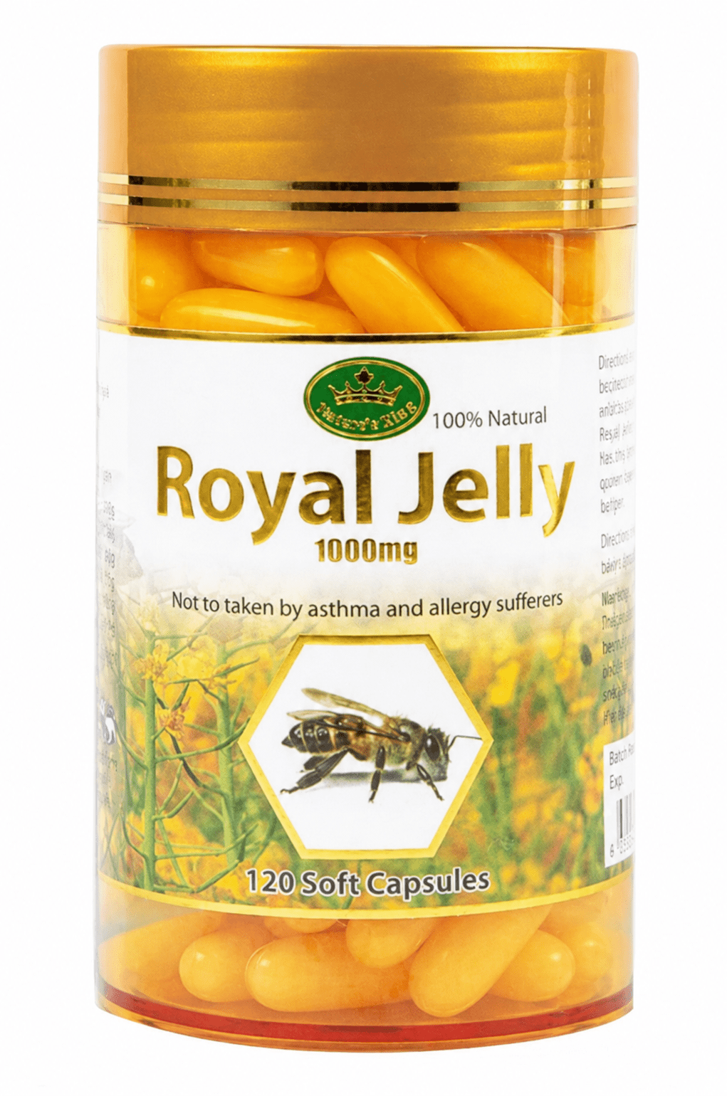 Nature's King Royal Jelly 1000mg 120 Soft Capsules - BeeVitamins