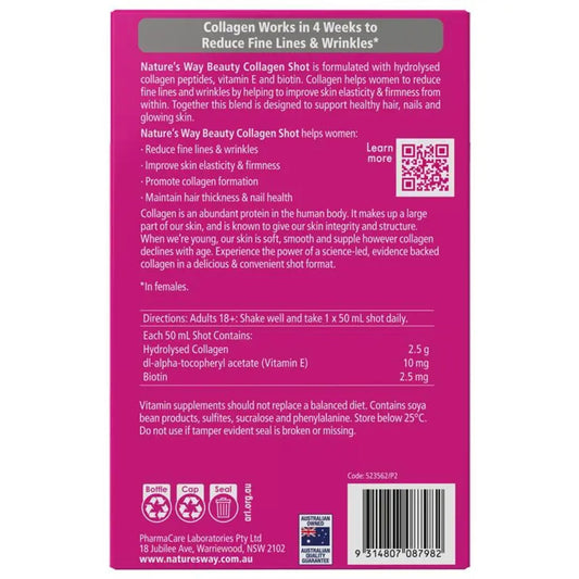 Nature's Way Beauty Collagen Shot 10 x 50mL - BeeVitamins