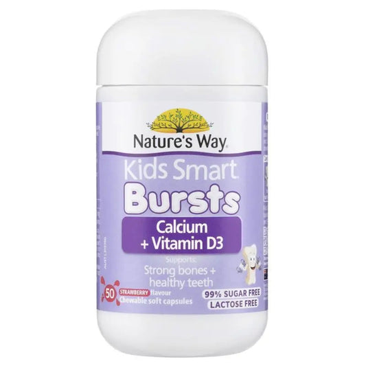 Nature's Way Kids Smart Calcium + Vitamin D3 50 Chewable Soft Capsules - BeeVitamins