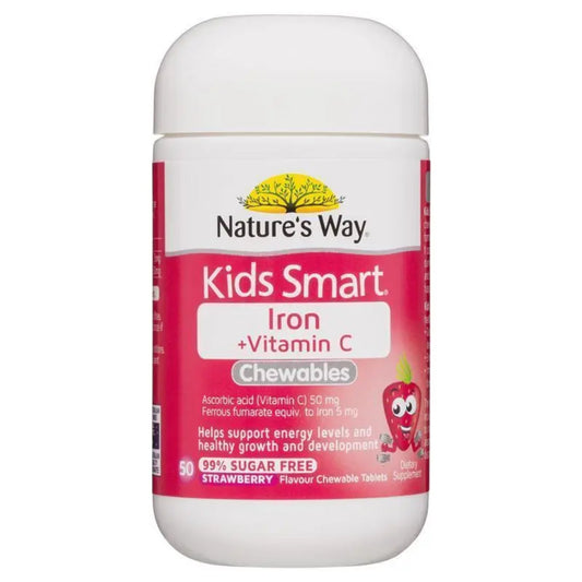 Nature's Way Kids Smart Iron + Vitamin C Chewable 50 Tablets - BeeVitamins