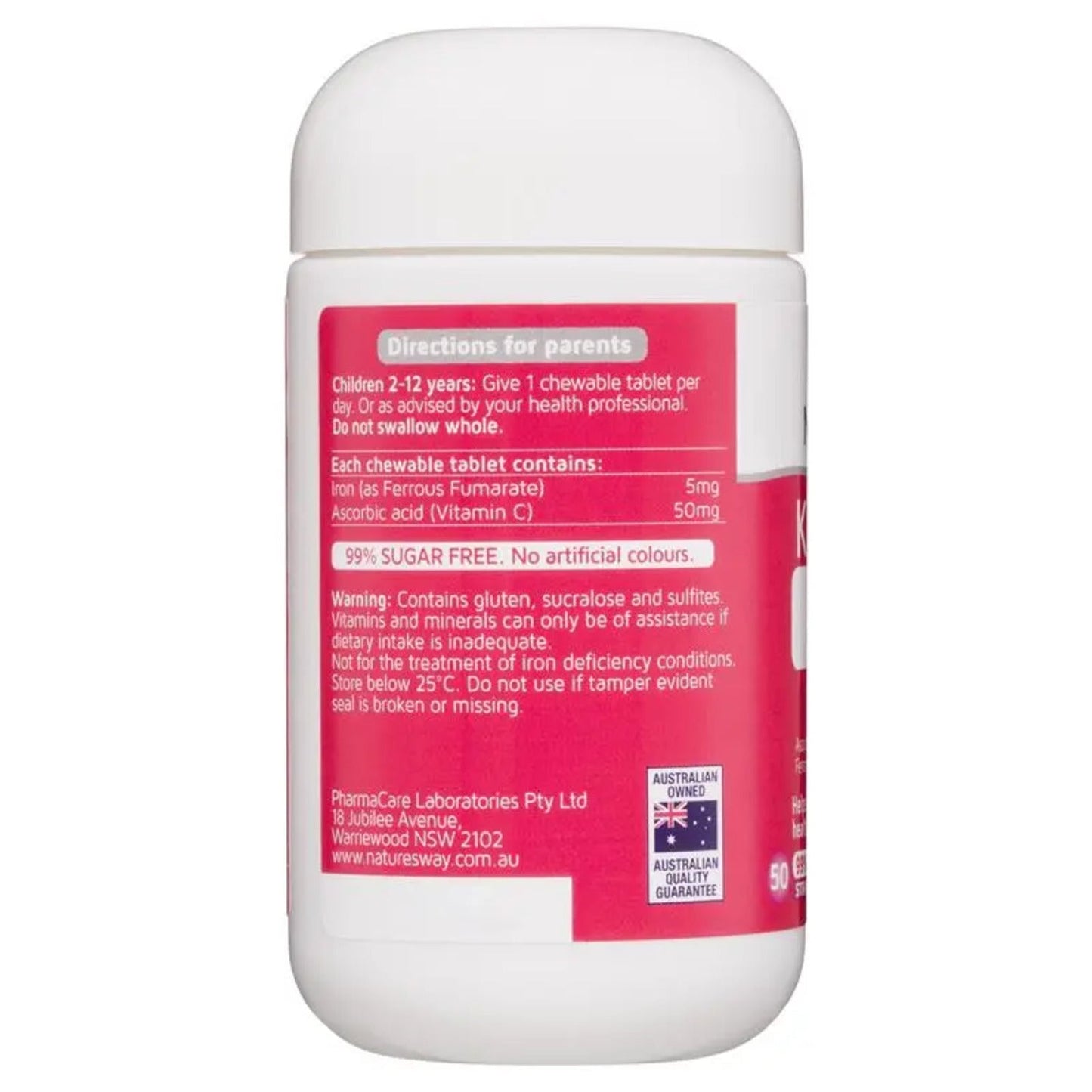 Nature's Way Kids Smart Iron + Vitamin C Chewable 50 Tablets - BeeVitamins